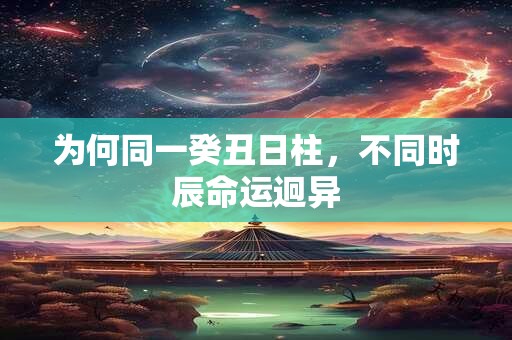 为何同一癸丑日柱，不同时辰命运迥异