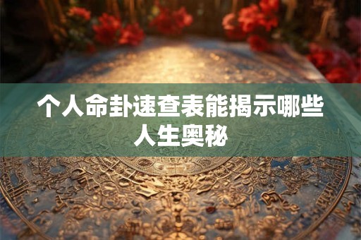 个人命卦速查表能揭示哪些人生奥秘
