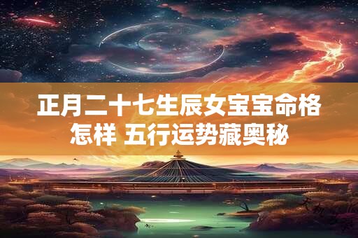 正月二十七生辰女宝宝命格怎样 五行运势藏奥秘