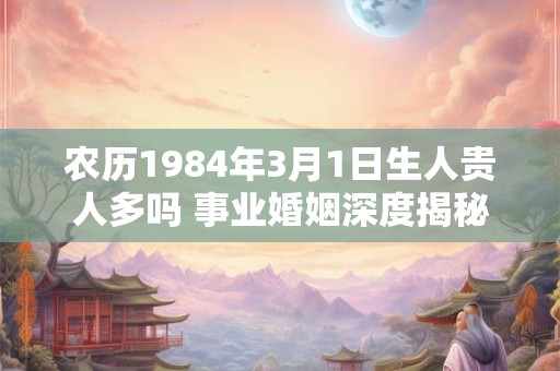 农历1984年3月1日生人贵人多吗 事业婚姻深度揭秘
