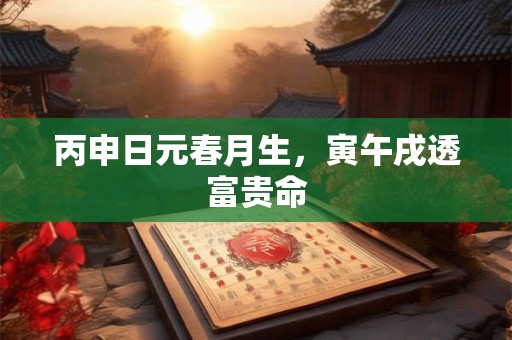 丙申日元春月生，寅午戌透富贵命