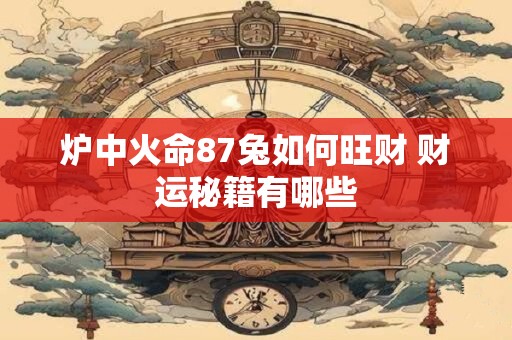 炉中火命87兔如何旺财 财运秘籍有哪些