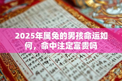 2025年属兔的男孩命运如何，命中注定富贵吗