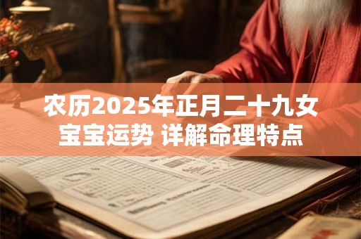 农历2025年正月二十九女宝宝运势 详解命理特点