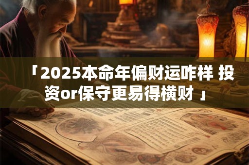「2025本命年偏财运咋样 投资or保守更易得横财 」