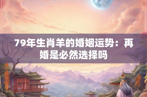 79年生肖羊的婚姻运势：再婚是必然选择吗