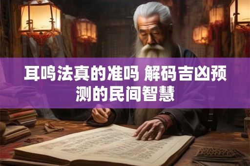 耳鸣法真的准吗 解码吉凶预测的民间智慧