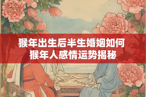 猴年出生后半生婚姻如何 猴年人感情运势揭秘