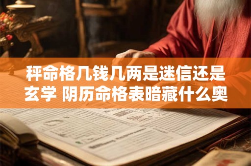 秤命格几钱几两是迷信还是玄学 阴历命格表暗藏什么奥秘