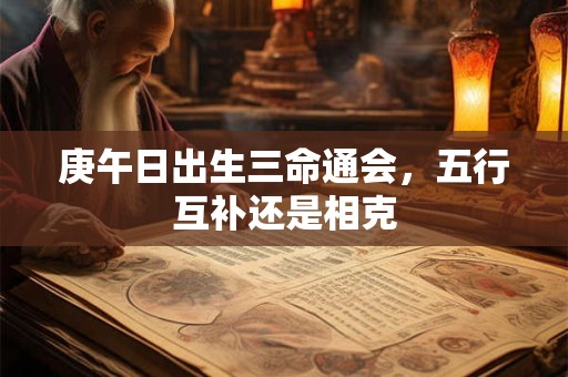 庚午日出生三命通会，五行互补还是相克