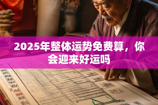 2025年整体运势免费算，你会迎来好运吗