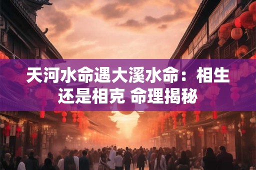 天河水命遇大溪水命：相生还是相克 命理揭秘