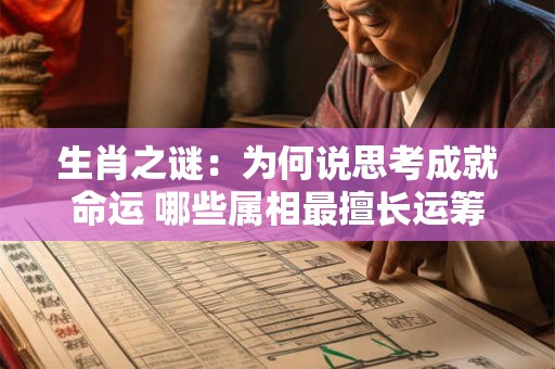 生肖之谜:为何说思考成就命运 哪些属相最擅长运筹帷幄 生肖之谜:为何说思考成就命运 哪些属相最擅长运筹帷幄