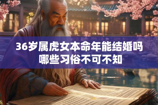 36岁属虎女本命年能结婚吗 哪些习俗不可不知