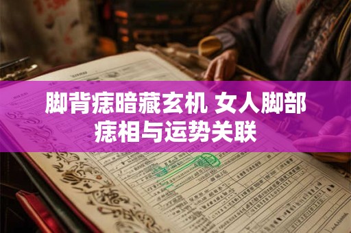 详细阅读:脚背痣暗藏玄机 女人脚部痣相与运势关联 脚背痣暗藏玄机 女人脚部痣相与运势关联