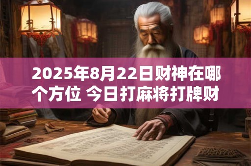 2025年8月22日财神在哪个方位 今日打麻将打牌财运方位！