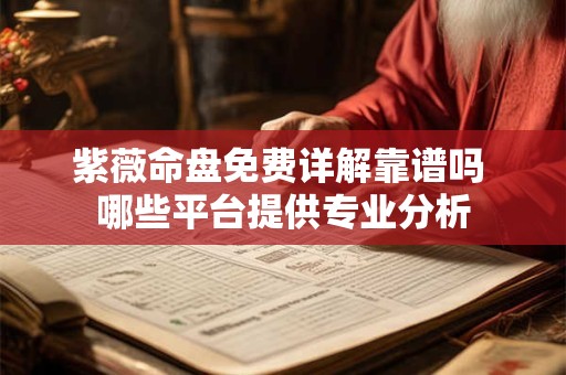 紫薇命盘免费详解靠谱吗 哪些平台提供专业分析