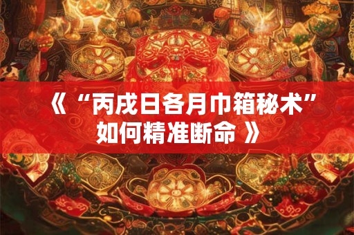 《“丙戌日各月巾箱秘术”如何精准断命 》