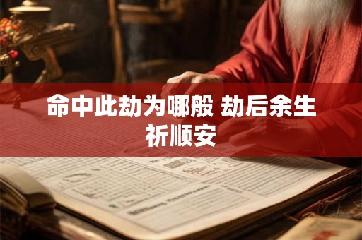 命中此劫为哪般 劫后余生祈顺安