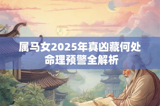 属马女2025年真凶藏何处 命理预警全解析