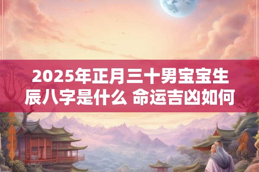 2025年正月三十男宝宝生辰八字是什么 命运吉凶如何