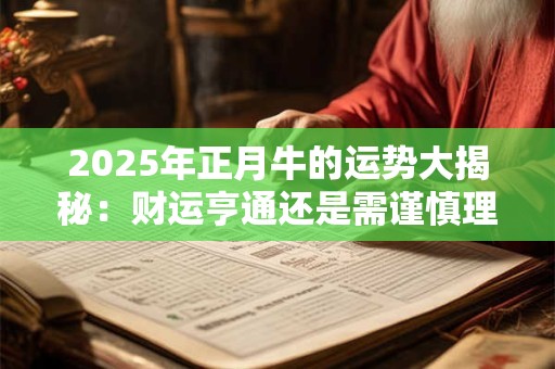 2025年正月牛的运势大揭秘：财运亨通还是需谨慎理财