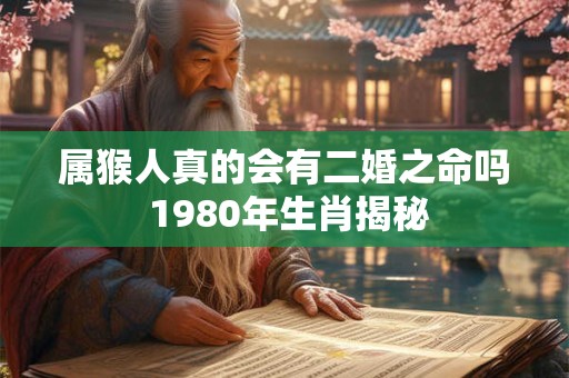 属猴人真的会有二婚之命吗 1980年生肖揭秘