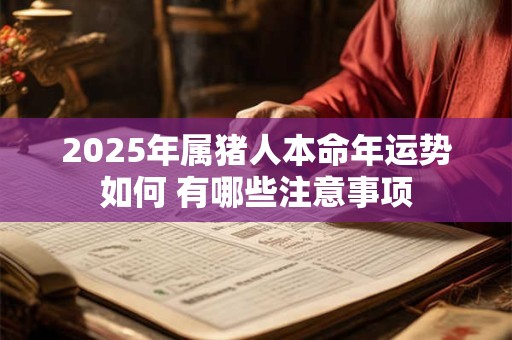 2025年属猪人本命年运势如何 有哪些注意事项