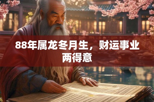 88年属龙冬月生,财运事业两得意 88年属龙冬月生,财运事业两得意