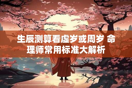 生辰测算看虚岁或周岁 命理师常用标准大解析