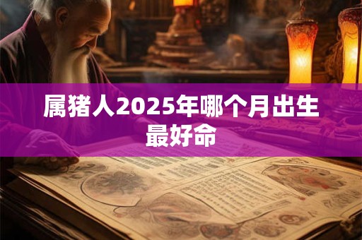 属猪人2025年哪个月出生最好命