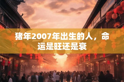 猪年2007年出生的人，命运是旺还是衰