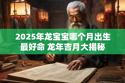 2025年龙宝宝哪个月出生最好命 龙年吉月大揭秘