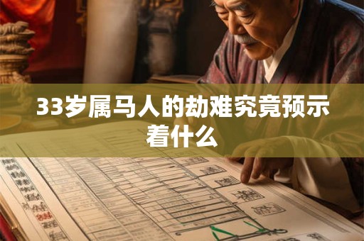 33岁属马人的劫难究竟预示着什么