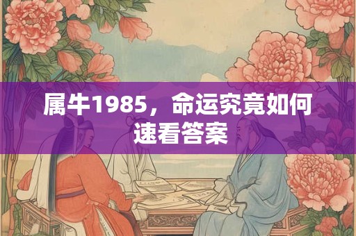 属牛1985，命运究竟如何 速看答案