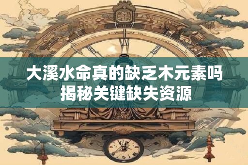 大溪水命真的缺乏木元素吗 揭秘关键缺失资源
