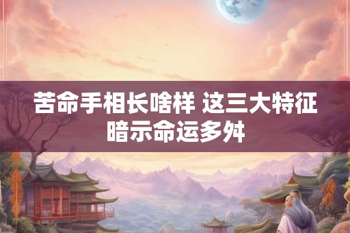苦命手相长啥样 这三大特征暗示命运多舛