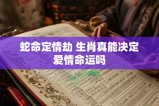 蛇命定情劫 生肖真能决定爱情命运吗