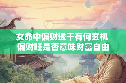 女命中偏财透干有何玄机 偏财旺是否意味财富自由