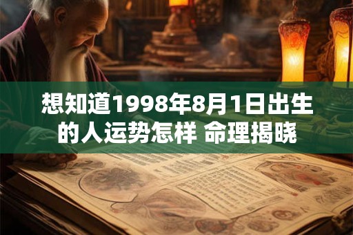 想知道1998年8月1日出生的人运势怎样 命理揭晓