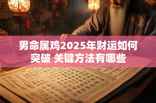 男命属鸡2025年财运如何突破 关键方法有哪些