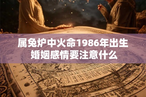属兔炉中火命1986年出生 婚姻感情要注意什么 属兔炉中火命1986年出生 婚姻感情要注意什么