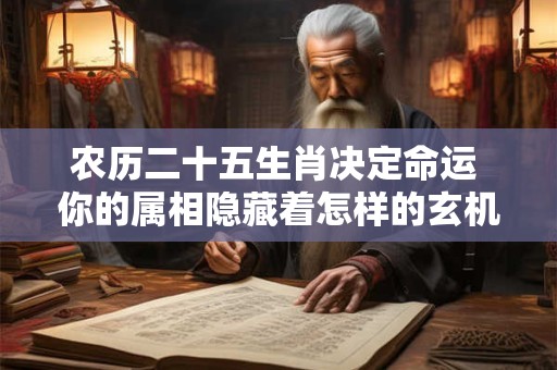 农历二十五生肖决定命运 你的属相隐藏着怎样的玄机