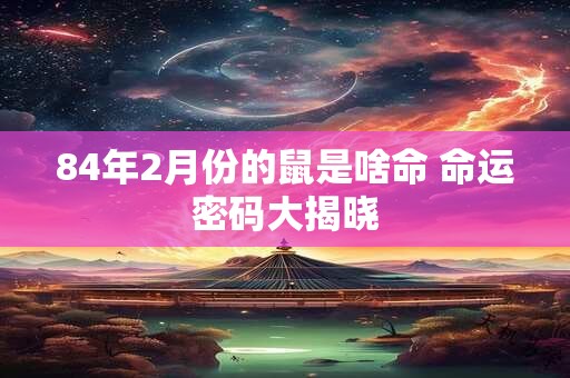 84年2月份的鼠是啥命 命运密码大揭晓