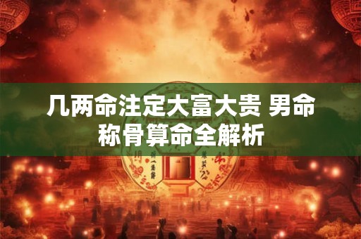 几两命注定大富大贵 男命称骨算命全解析
