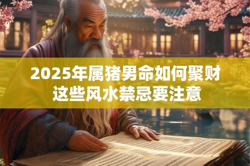 2025年属猪男命如何聚财 这些风水禁忌要注意