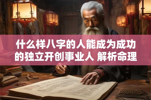 什么样八字的人能成为成功的独立开创事业人 解析命理关键特征