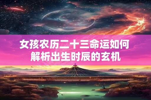 女孩农历二十三命运如何 解析出生时辰的玄机
