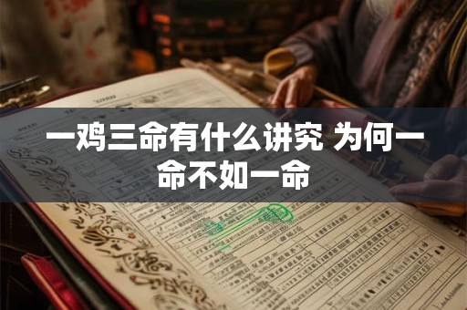 一鸡三命有什么讲究 为何一命不如一命