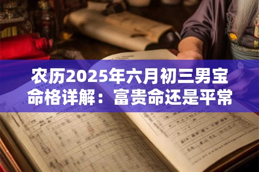 农历2025年六月初三男宝命格详解：富贵命还是平常命